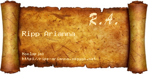 Ripp Arianna névjegykártya